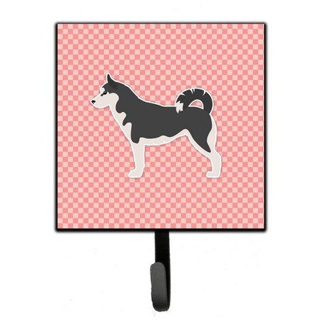 Micasa Siberian Husky Checkerboard Pink Leash or Key Holder MI221794